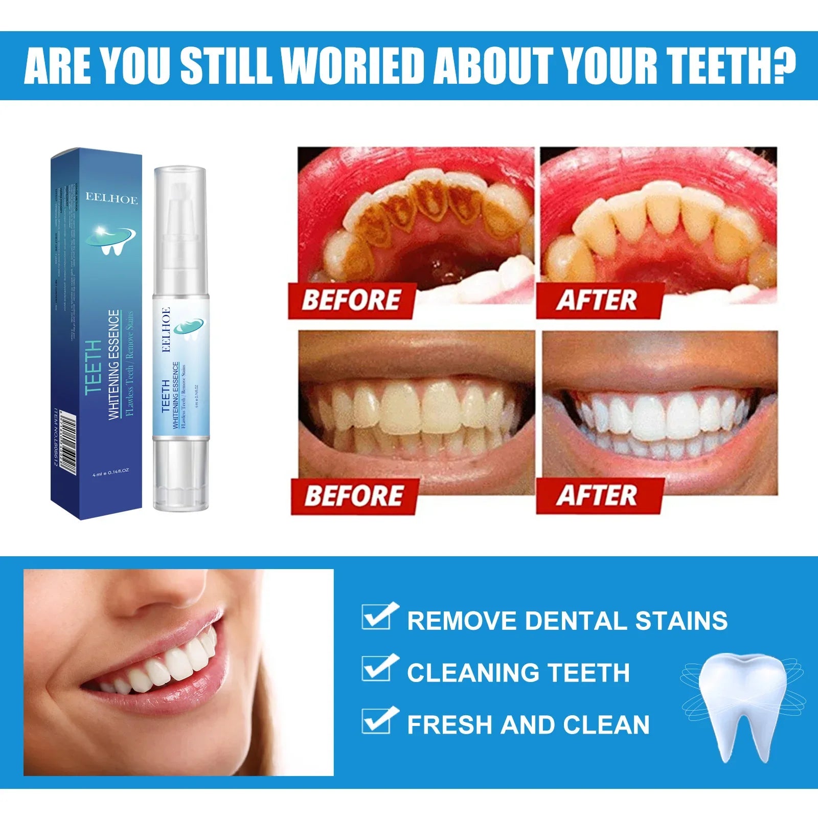 Eelhoe Dental Pen Teeth Whitening Pen Oral Care